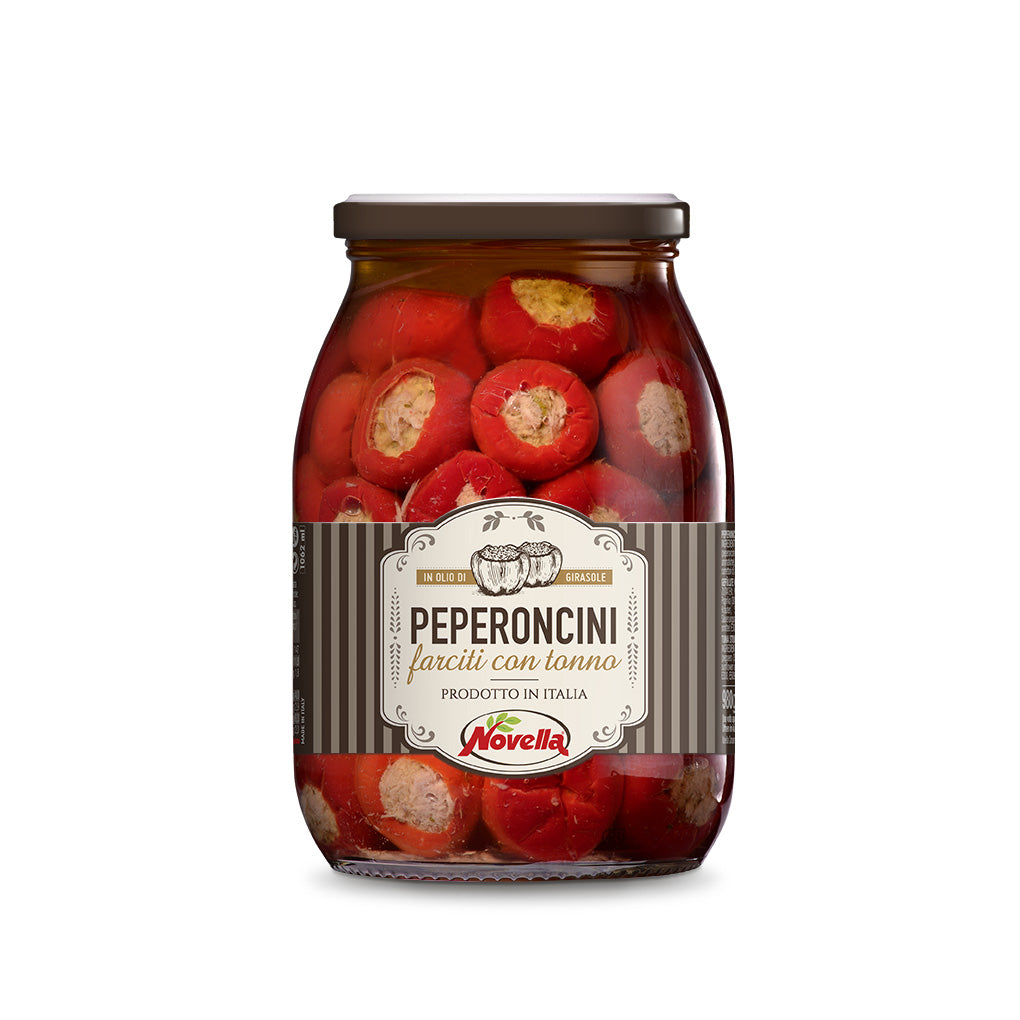 Peperoncini Farciti con Tonno Sott'olio 520Gr - Novella