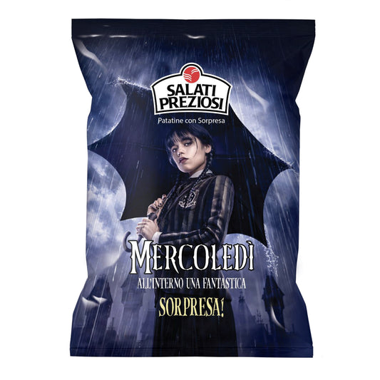 Chips Patatine con Sorpresa Mercoledì Salati Preziosi - 25gr 24Pz