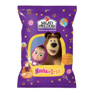 Chips Patatine con Sorpresa Masha e Orso Salati Preziosi - 25gr 24Pz